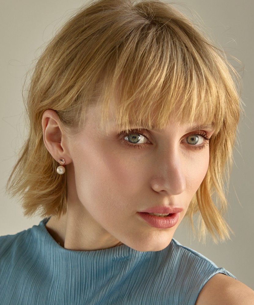 Kullatud Hõbekõrvarõngad pärlite ja tsirkoonidega