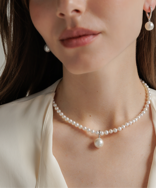 Hõbedane ripats Edisoni pärli ja tsirkooniga