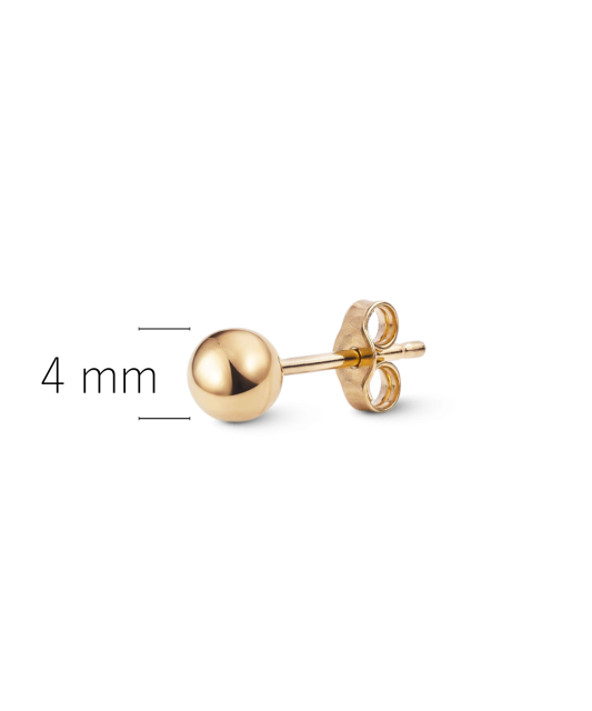 Золотая серьга 4 мм (1 шт.)