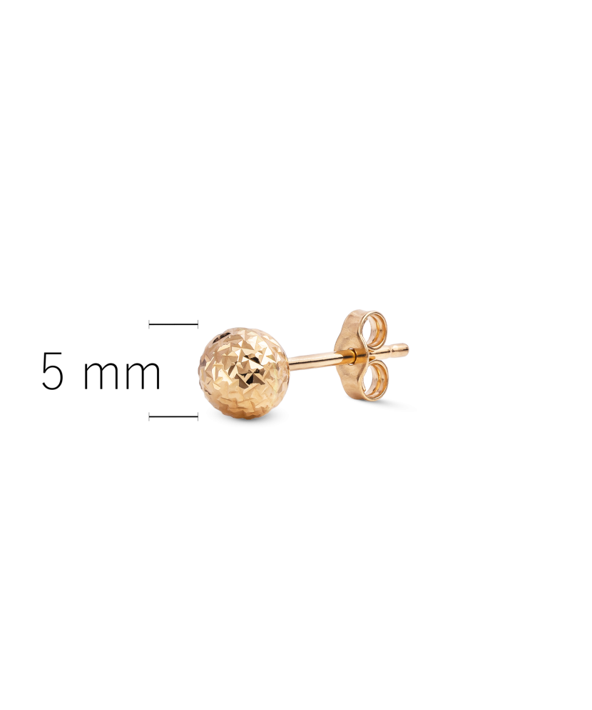 Серьги из золота с гравировкой, 5 мм (1 шт.)