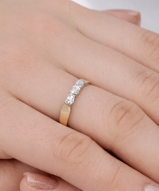 Hõbesõrmus kullatud tsirkoonidega