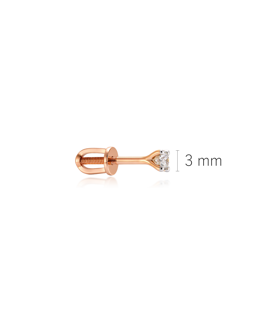 Kuldist kõrvarõngas teemantiga (1tk.) 0.09ct