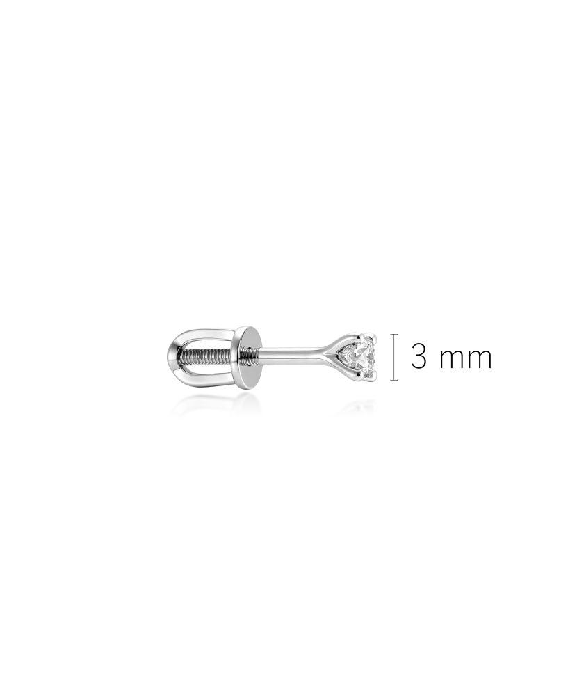Valge kullast kõrvarõngas  teemantiga (1tk.) 0.09ct