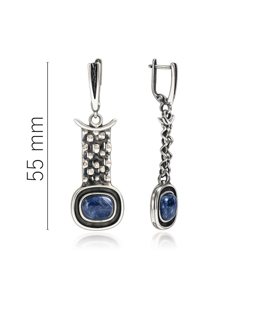 Hõbedast kõrvarõngad sadoliidiga