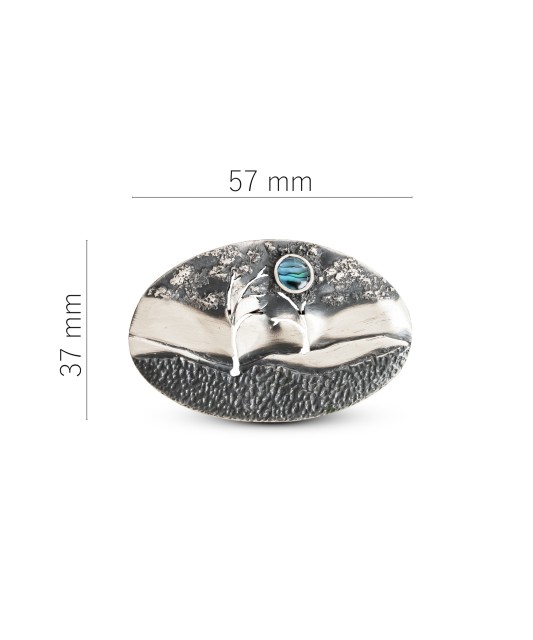 Hõbedane pross pärlmutterkiviga