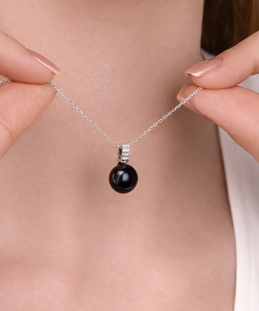 Hõberipats pärli ja tsirkoonidega