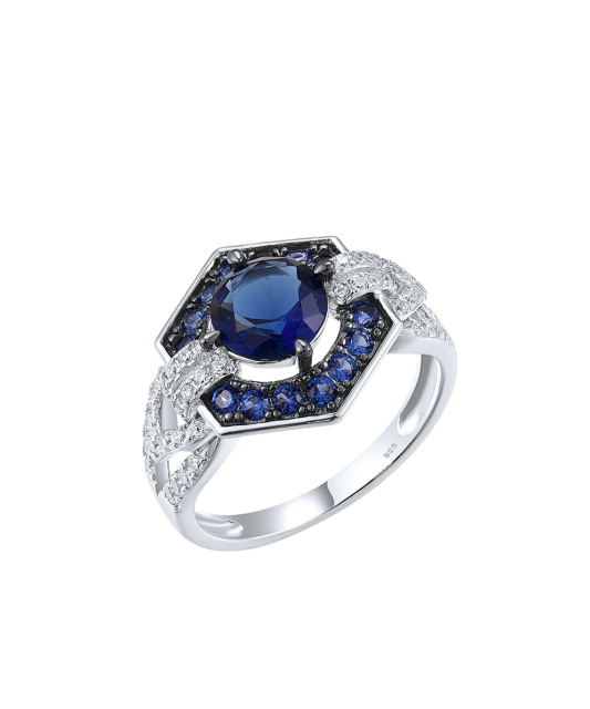 Hõbesõrmus tsirkoonidega