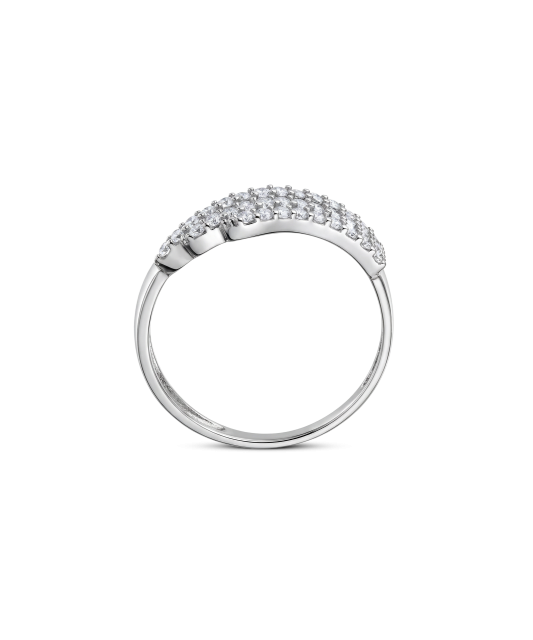 Valgest kullast sõrmus tsirkoonidega