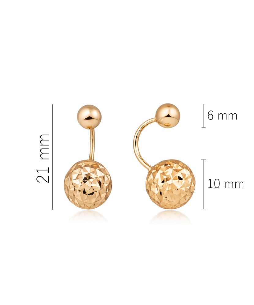 Золотые серьги с гравировкой