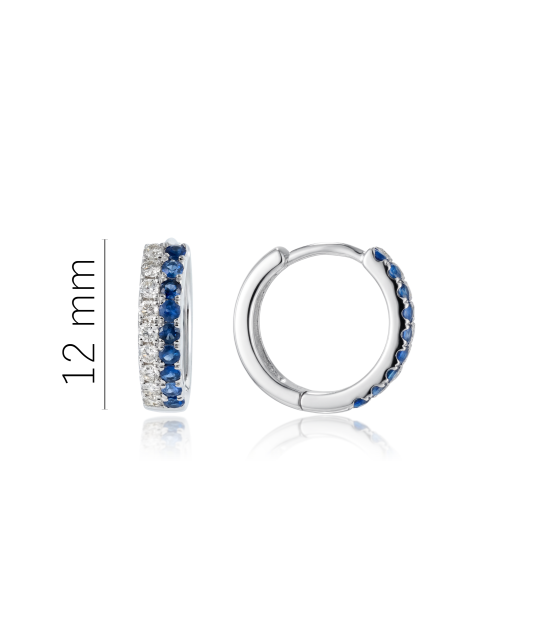 Valgest kullast kõrvarõngad safiiride ja briljantidega