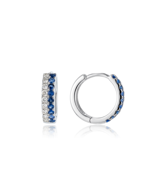 Серьги из белого золота с сапфирами и бриллиантами