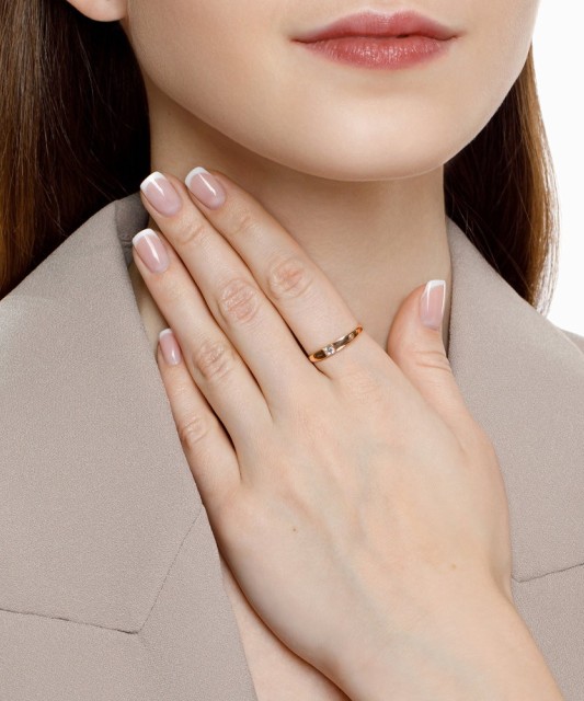 Auksinis žiedas su cirkoniu - Auksiniai žiedai - Goldinga