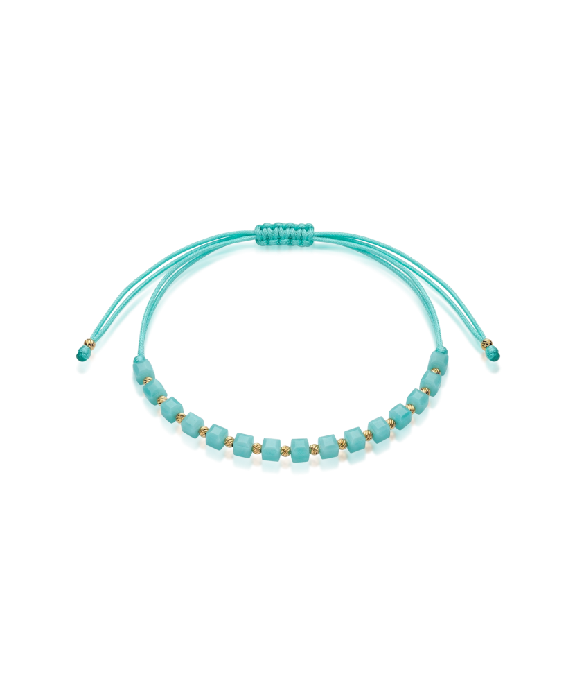 Браслет из нитей с золотом и ониксом