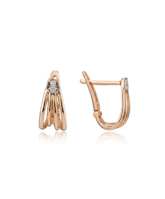 Kuldkõrvarõngad tsirkoonidega