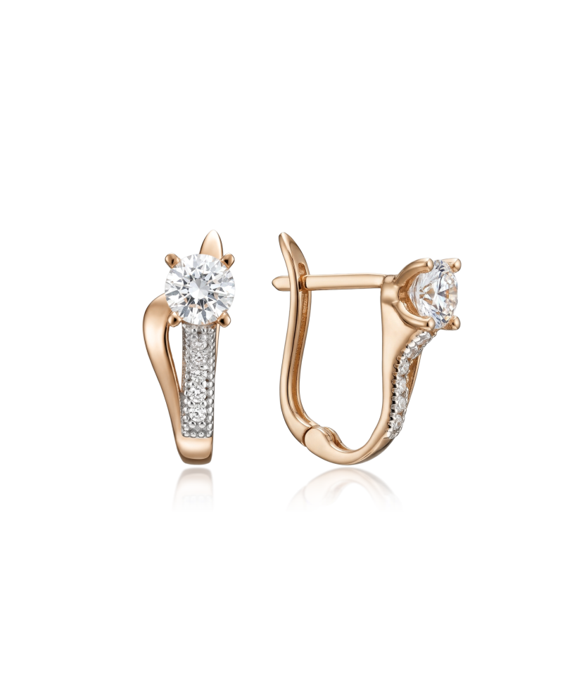 Золотые серьги с цирконами