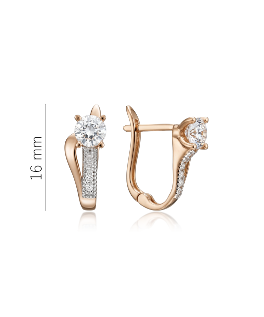 Золотые серьги с цирконами