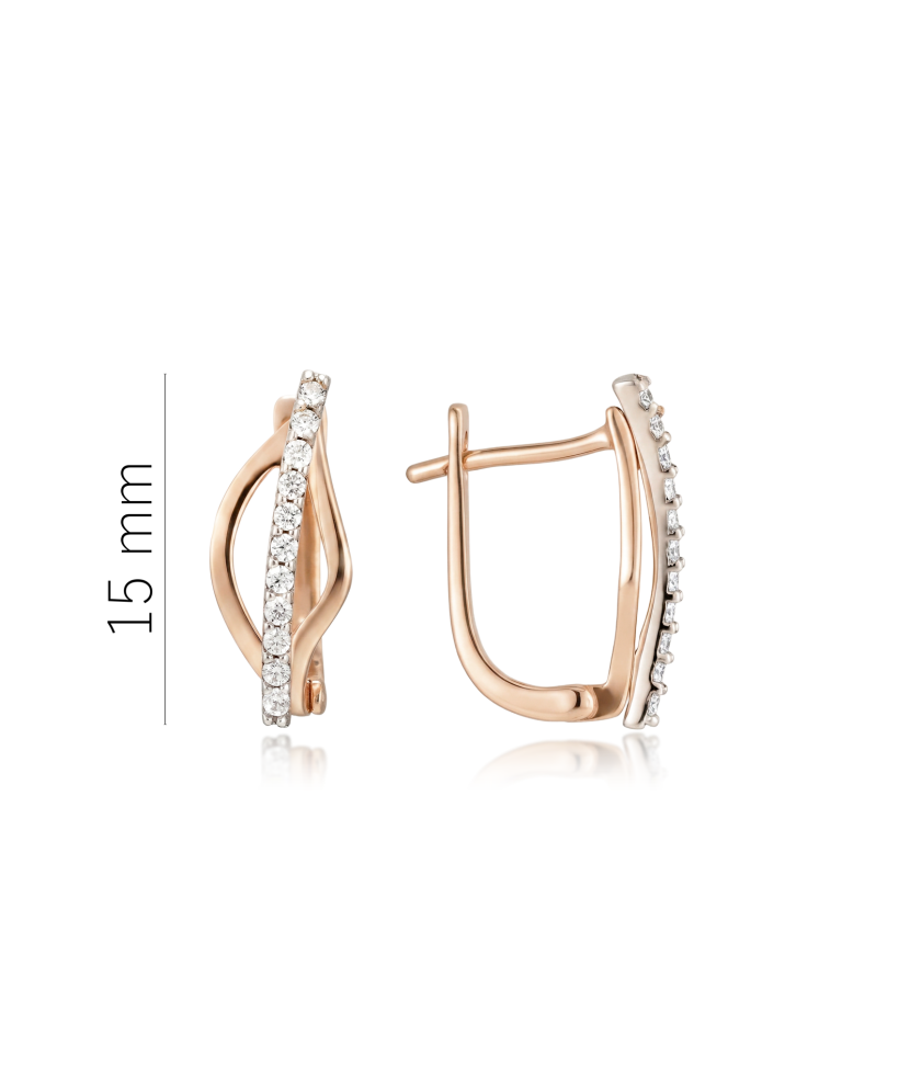 Золотые серьги с цирконами