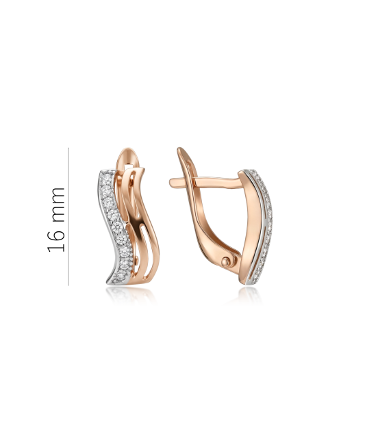 Золотые серьги с цирконами