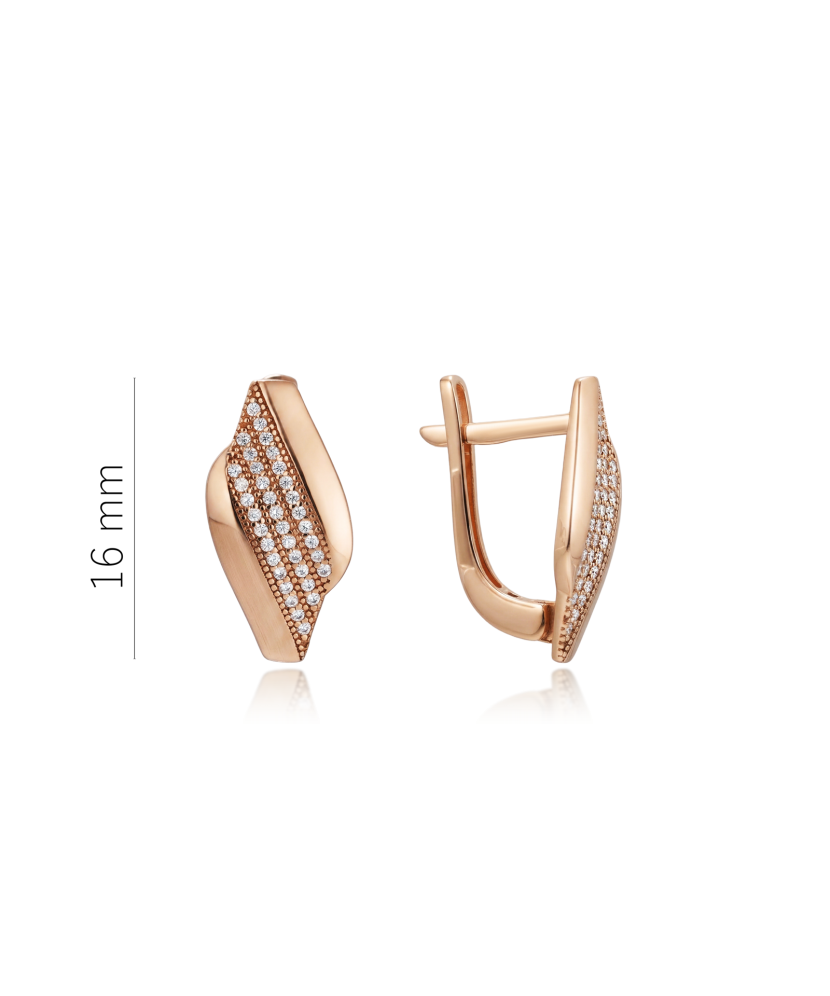 Золотые серьги с цирконами