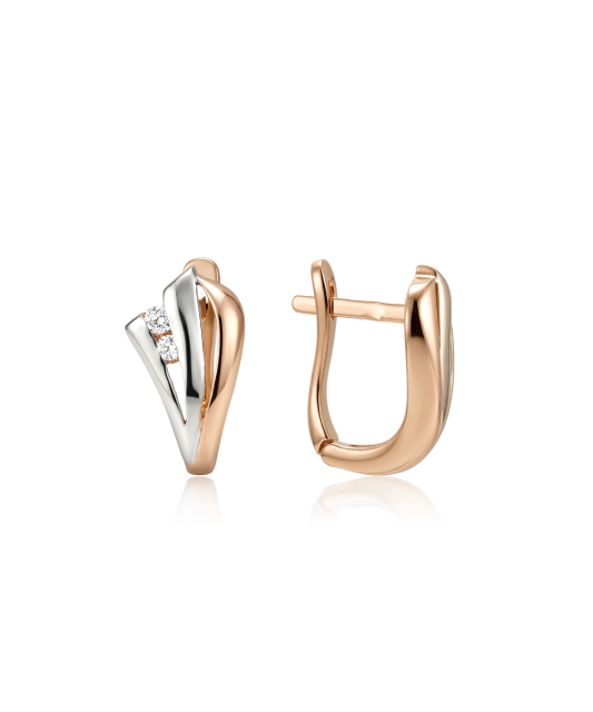 Золотые серьги с цирконами