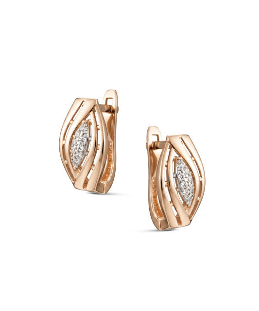 Золотые серьги с цирконами