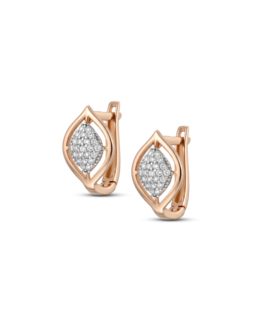 Золотые серьги с цирконами