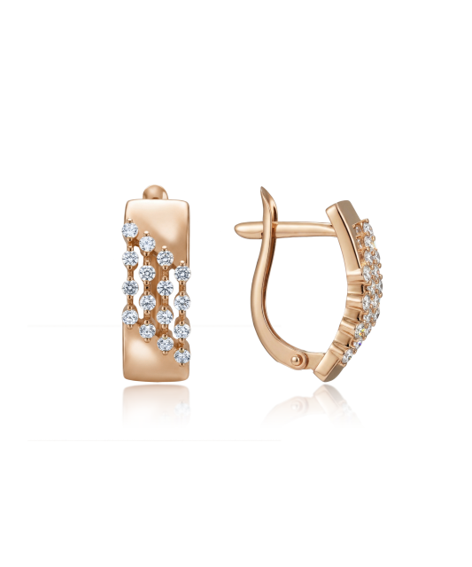 Золотые серьги с цирконами