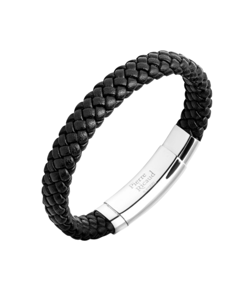 Браслет из кожи с нержавеющей сталью