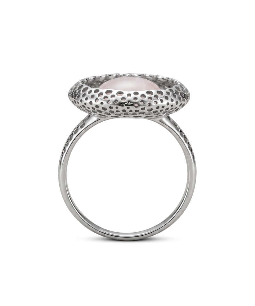 Hõbedane sõrmus roosakvartsiga