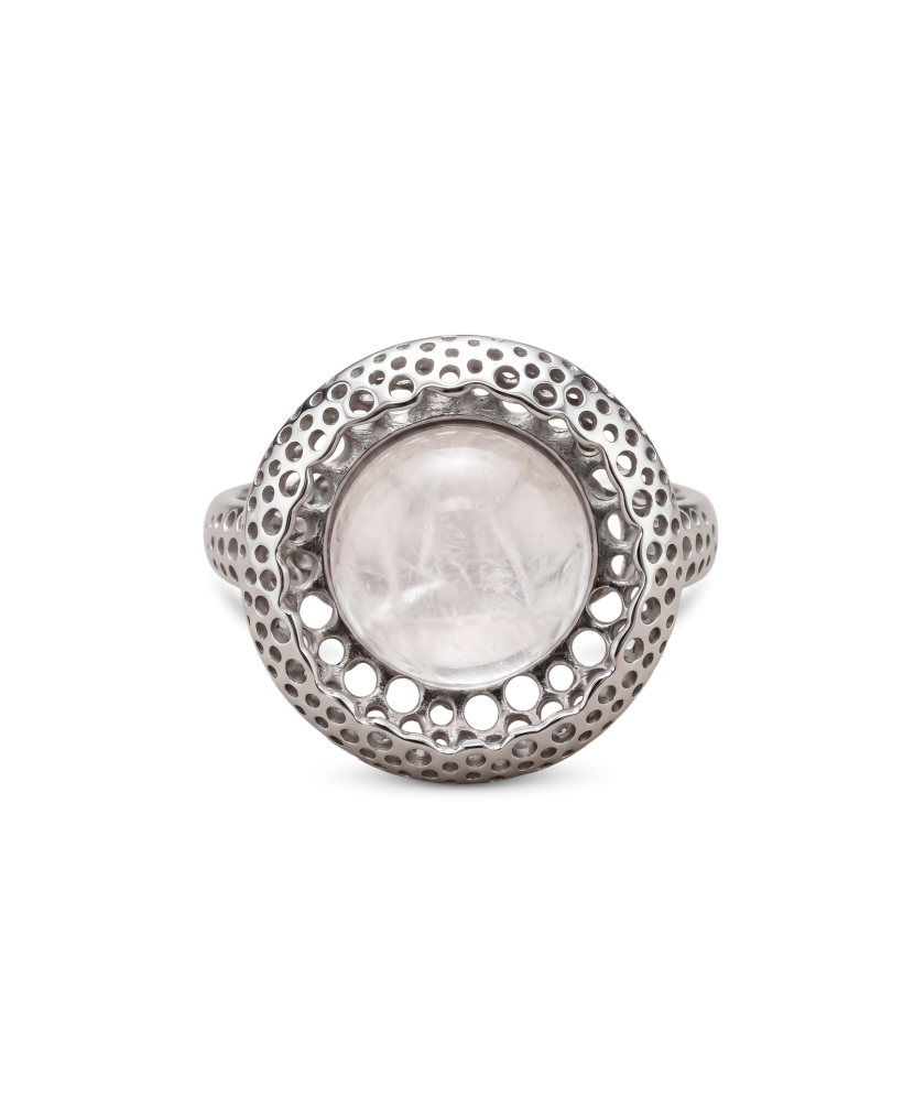 Hõbedane sõrmus roosakvartsiga