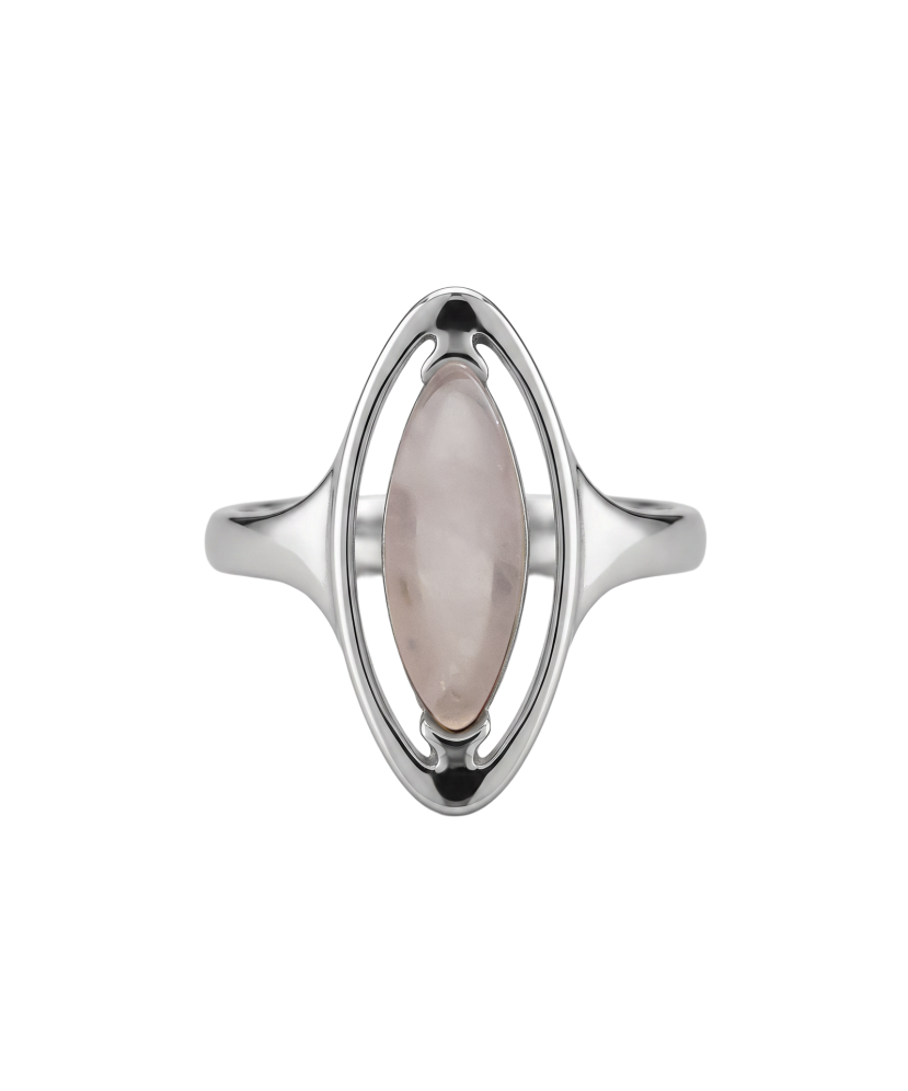 Hõbedane sõrmus roosakvartsiga