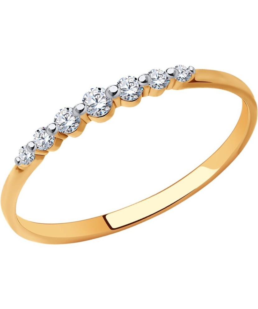 Auksinis žiedas su cirkoniais - Auksiniai žiedai - Goldinga