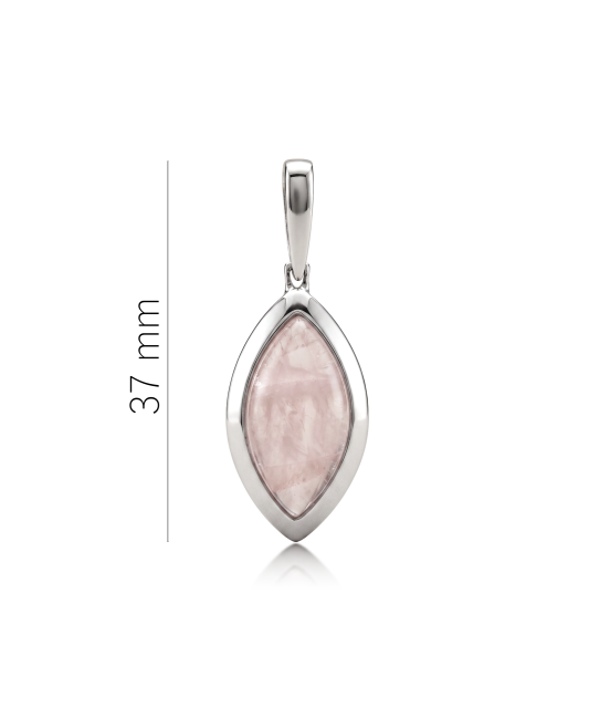 Серебряный кулон с розовым кварцем