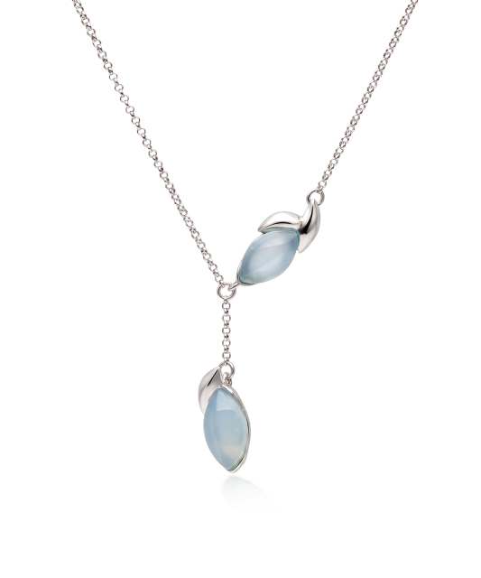 Серебряная цепочка с подвеской из агата