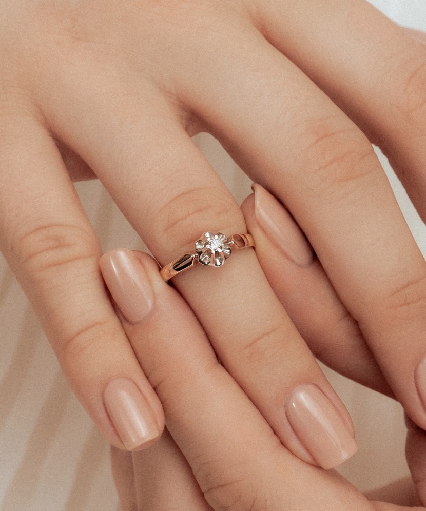 Kuldsõrmus briljandiga Goldinga 00802