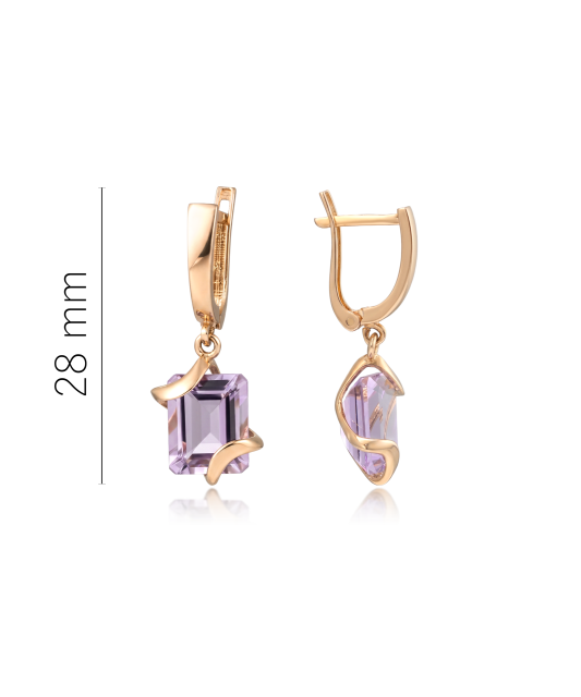 Золотые серьги с аметистами