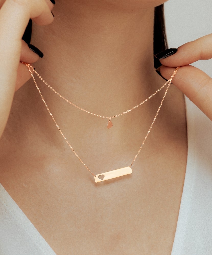 Kahekordne kuldkett ripatsitega