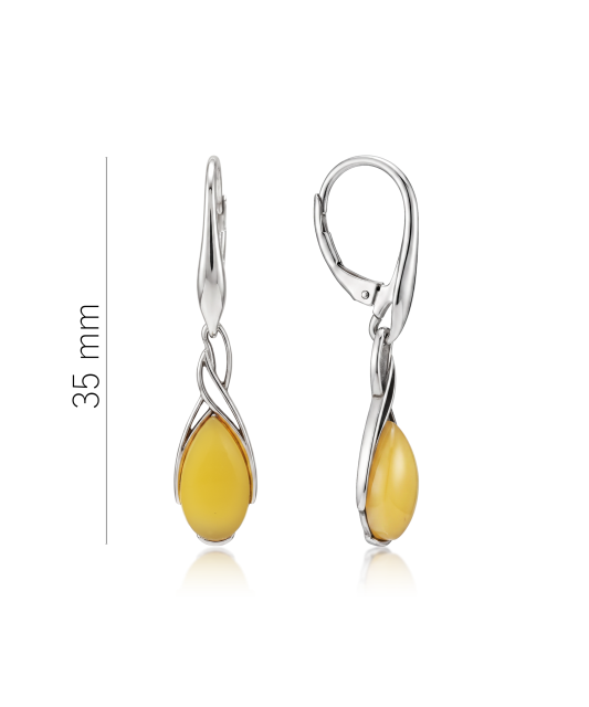Серьги из серебра с янтарём