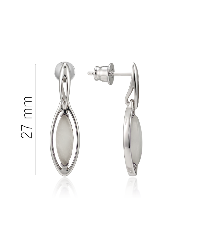 Серьги из серебра с розовым кварцем