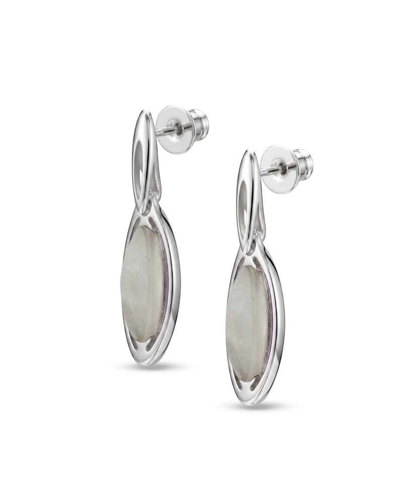 Серьги из серебра с розовым кварцем