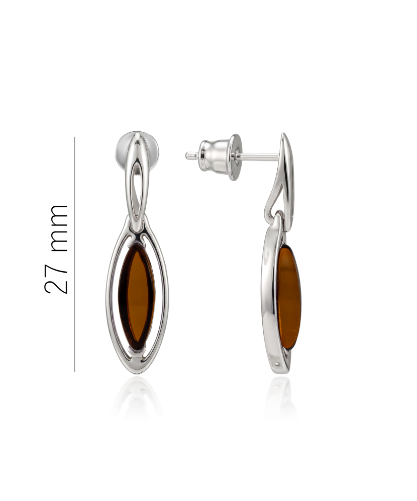 Серьги из серебра с янтарём