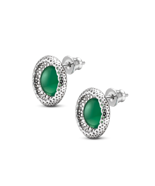 Серьги из серебра с агатом