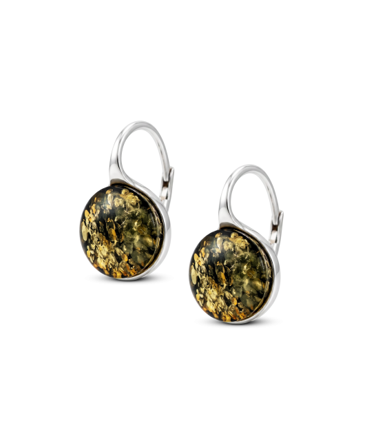Серьги из серебра с янтарём