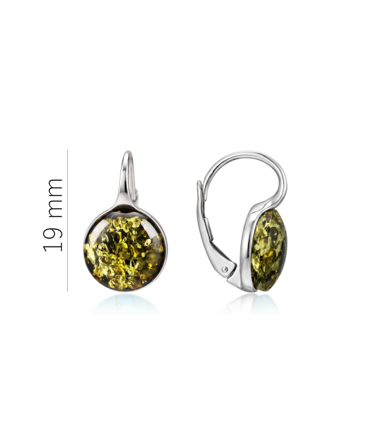 Серьги из серебра с янтарём