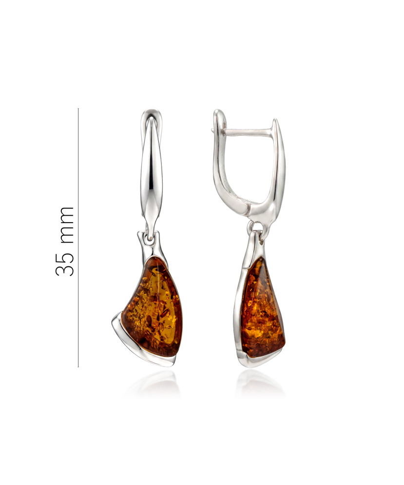 Hõbekõrvarõngad merevaiguga