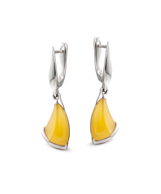 Серьги из серебра с янтарём