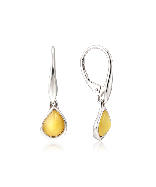 Серьги из серебра с янтарём