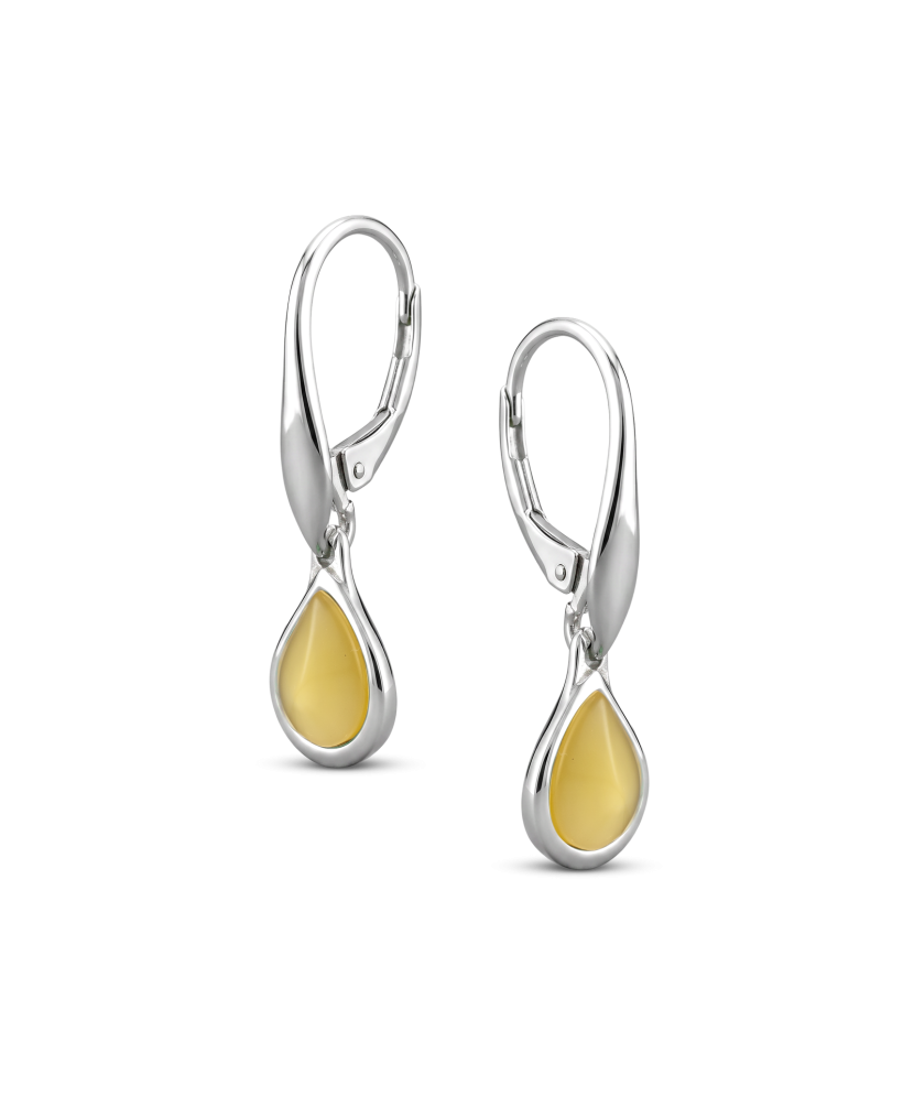 Серьги из серебра с янтарём