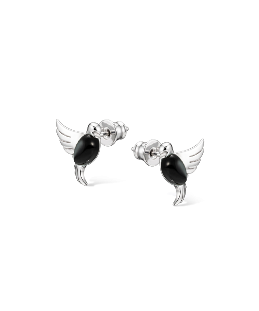 Серьги из серебра с ониксом