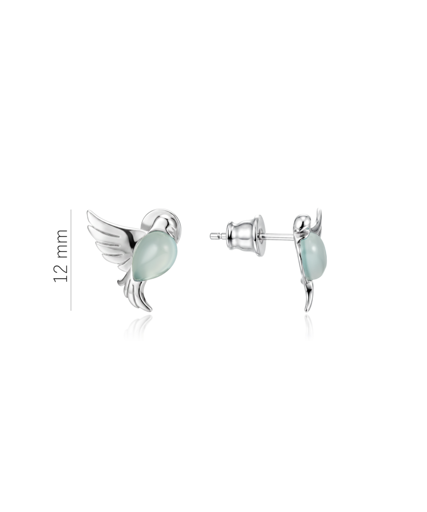 Серьги из серебра с агатом